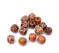 100 PCS Printed Wooden Beads Painted Wood Beads Large Hole Beads for Jewellery Making Crafting Decorations DIY Bracelet Christmas Hanging Ornaments (12mm)