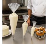 100 PCS Professional Piping Bags - Extra Thick Disposable & Reusable Pastry Bags for Cake Decorating, Icing & Frosting - Strong Plastic Baking Bags (Medium (20X30CM))