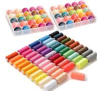 100 PCS Professional Sewing Thread, 50 Colors 400 Yard/Spool Polyester Sewing Thread with Matched Prewound Bobbins