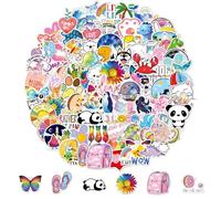 100 Pcs Rainbow Holographic Stickers,Laser Iridescent Viny Stickers for Scrapbooking, Art, Crafts, MacBook, Skateboard, Luggage,Phone Cases, Laptop Stickers, Bumper Stickers