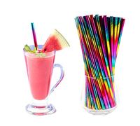 100 Pcs Rainbow Paper Straws,Colorful Striped Paper Drinking Straws,Recyclable Pride Party Drinking Straws for Juices Cocktail,Party Supplies Decorations for Birthday Wedding Anniversary