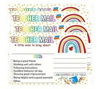 100 Pcs Rainbow Teacher Notes to Incentives for Elementary Students,Classroom Supplies for Teachers, Incentives Card to Kindergarten Primary School