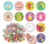 100 Pcs Reading Awards/be Kindness Pins Funny Reading Prizes Kindness Book Lover Round Metal Buttons Pins Love to Read Positive Incentive Reward Prizes for Students Classroom, about 1.18 inches/ 3 cm