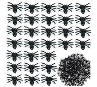 100 pcs Realistic Spider Halloween Decoration, Halloween Spiders, Plastic Mini Spider Black Realistic Scary Prank Haunted House Decorations for Parties Fool's Day
