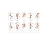 100 PCS Rectangle Flower Seal Stickers 5x3cm Adhesive Packaging Labels for Wedding Baby Shower Wrapping