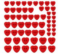 100 Pcs Red Love Heart Buttons Assorted Heart Shaped Buttons Valentine's Day Craft Buttons 2 Hole Cute Buttons Resin Sewing Buttons Mixed Size Plastic Buttons for DIY Handmade Crafts