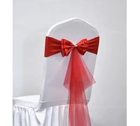 100 Pcs Red Stretch Spandex Chair Covers with Elastic Bows for Wedding & Banquet Decoration Perfect for Events Parties and Ceremonies