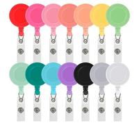 100 Pcs Retractable Badge Reel Clips Holder Mixed Solid Color Nurse Students Doctor ID for Hanging Card for Key Ring ID Card