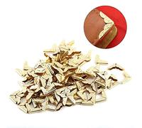 100 PCS Retro Yellow Metal Book Corner Protectors for Albums, Menus, Notebooks, Iron Made Decorative Corner Guards for Scrapbooking Folders Files