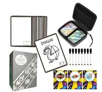 100 Pcs Reusable Dry Erase Cards for MTG Tokens with Markers & Random Stickers & Random Hard-Shell Card Case for MTG, PTCG and Other TCGs, KeyWords Theme Proxy DIY Blank Cards for Games Accessories