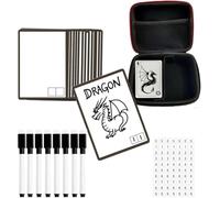 100 Pcs Reusable Dry Erase Cards for MTG Tokens with Markers & Random Stickers & Random Hard-Shell Card Case for MTG, PTCG and Other TCGs, Dragon Theme Proxy DIY Blank Cards for Games Accessories.