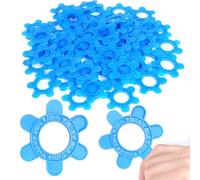 100 Pcs Reusable Hexagon Tile Spacers - 6 Size-in-1 Multicolor Leveling Shims (1mm 1.5mm 2mm 2.5mm 3mm 5mm), Large 6.7cm Plastic Tile Clips for Easy Grip, Precise Gaps & Fast Removal (100Pcs,Blue)