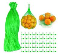 100 Pcs Reusable Mesh Produce Bags, 20 Inch Seafood Boil Bags for Crab with 100 Loop Closures, Onion Potato Storage Net Bag for Vegetables Fruits Seafood