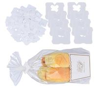 100 Pcs Reusable Plastic Bread Clips - Keep Your Food Fresh with 7/8 x 7/8 inches Food Bag Clips (White)