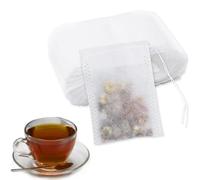 100 PCS Reusable Tea Bags, 7x9cm Empty Drawstring Filters, Muslin Bags Tea Filter for Loose Leaf Tea, Coffee & Spices(Natural Cotton)