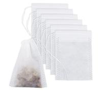100 Pcs Reusable Tea Bags 9 x 7 cm Empty Tea Bags with Drawstring, Tea Filter Loose Tea Infuser for Tea Spice
