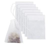 100 Pcs Reusable Tea Bags 9 x 7 cm Empty Tea Bags with Drawstring, Tea Filter Loose Tea Infuser for Tea Spice