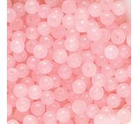 100 Pcs Rose Quartz Beads, 8mm Gemstone Beads Small Smooth Round Gemstone Beading Supplies Crystal Energy Stones Pink Loose Spacer for DIY Necklace Bracelet Earrings Jewelry Making Hole 1mm
