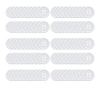 100 PCS Round White Button 15mm Resin Sewing Buttons 4 Holes Buttons for Clothes Sewing DIY Craft Projects