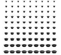 100 Pcs Rubber Grommets Assortment for Electrical Boxes, Electrical Back Box Grommets Kit, Black Grommet Wire Hole Cover for Cable Protecting (5/6/7/8/9/10/12/14/17/20 mm)