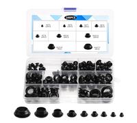 100 Pcs Rubber Grommets for Cables, Black Grommet Kit
