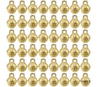 100 Pcs Rustic Bells for Crafts, Tiny Vintage Bells with Head Pattern, Small Copper Bells, 0.43 in / 1.1 cm x 0.51 in / 1.3 cm, for DIY Wind Chimes, Jewelry Making, Pet Decoration