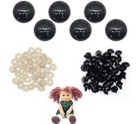 100 Pcs Safety Eyes and Washers Set,12mm DIY Plastic Safety Eyes,Safety Eyes Toy Eyes Plastic Safety Eyes for Tcrochet Toys,Craft Eyes Doll Eyes for Soft Toy Making,DIY Craft Dolls Plush Animals