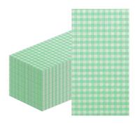 100 Pcs Sage Green Guest Napkins 2-ply 4.3x 7.9 Inches Disposable Green and White Checkered Paper Napkins for Bathroom Birthday Picnic Wedding Party Supplies