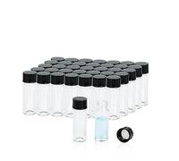 100 Pcs Sample Vials 4 mL Clear Glass Vials Sampling Bottles 13-425 Black Closed Top PP Cap, PE Liner Sample Containers Lab Vial Bottle Liquid Oil Bottle 15x45 mm
