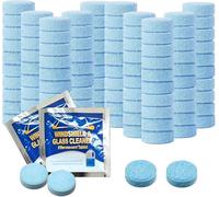 100 Pcs Screenwash Tablets, Screen Wash Tablets, Screen Wash Tablet for Cars Windshield Glass Kitchen Windows Cleaning Concentrated Solid Fluid Detergent