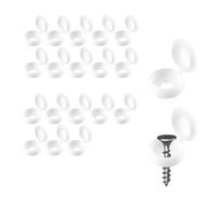100 Pcs Screw Cover Caps, White Plastic Hinged Screw Caps for Outside Windows Hardware Railings Furniture (Medium White)