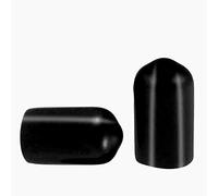100 Pcs Screw Thread Protectors, PVC Rubber Round Tube Bolt Cap Plastic End Cap Cover Thread Protectors Black, Inner Dia 7mm