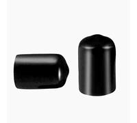 100 Pcs Screw Thread Protectors, PVC Rubber Round Tube Bolt Cap Plastic End Cap Cover Thread Protectors Black, Inner Dia 11mm