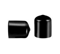 100 Pcs Screw Thread Protectors, PVC Rubber Round Tube Bolt Cap Plastic End Cap Cover Thread Protectors Black, Inner Dia 19mm