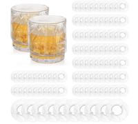 100 Pcs Scrunchie Drink Covers, Bulk Disposable Plastic Cup Covers, Drink Protection Covers for Alcohol, Stretchable Beverage Anti Spike Drink Covers for Bar, Club, and Adult Drinks (Clear)