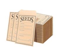100 PCS Seed Envelopes, Small Brown Envelopes, Seed Packets, Seeds Envelope Smalls Brown Paper with Smalls Browns Paper with Types Name Template Sealing Saving Envelope for Saving (8x12cm)