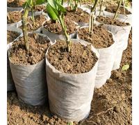 100 PCS Seed Nursery Bags, Non-Woven Biodegradable Plant Grow Bags Fabric Seedling Starter Bags for Vegetable Flower Fruit Saplings Tree, Home Garden Supply, 3.15x3.94in