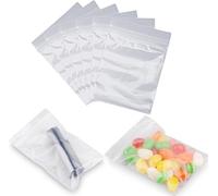 100 Pcs Self-adhesive Bags 6x8CM Ziploc Plastic Storage Bags Transparent baggies Sealable,Resealable for Cookie, Jewellery, Candy,Beads