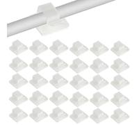 100 Pcs Self Adhesive Cable Clips, Flat Cable Management Clips, Clear White Sticky Cables Clip, Adhesive Wire Holder Tidy Clip Hooks for Car Office Outdoor Lights Organiser