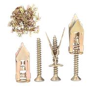 100 Pcs Self Drilling Anchor Screws, Plasterboard Fixings & Wall Plugs, Drywall Anchors for Fixing TV Shelf Cabinet Curtains Calligraphy