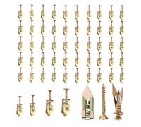 100 pcs Self Drilling Drywall Anchors with Screws Kit, 4 Sizes Heavy Duty DryWall Cavity Fixing Carbon Steel Hollow Wall Anchor Tapping Screw, Expansion Fixings for Plaster Board Wall Fixing
