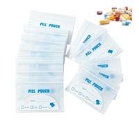 100 Pcs Self-Sealing Waterproof Travel Pill Bags