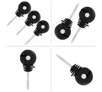 100 PCs Short Screw Type Insulation Electrical Meadow Fence Post -Accessoire Black Plastic Cover for Electrical Farm Fence Steel + Plastic