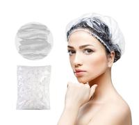 100 Pcs Shower Caps Disposable, Waterproof Hair Caps, Cap Plastic Elastic Bath for Women Kids Girls, Travel Spa, Hotel and Hair Solon, Home Use