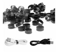 100 PCS Silicone Rubber Bands, 0.5 Inch Small Black Elastic Rubber Bands Strong Rubberbands, Heavy Duty Non-slip Silicone Band for Wire Cord Cable Management Home Office School Organization