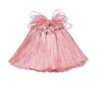 100 Pcs Silky Handmade Craft Tassels Trim Mini Pendant for DIY Cute Resin Bookmark, Jewellery Making, Key, Girl Earring, Keyring, Graduation Hat, Ribbon Sewing, Curtain, Home Decor (Light Pink)