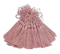 100 Pcs Silky Handmade Craft Tassels Trim Mini Pendant for DIY Cute Resin Bookmark, Jewellery Making, Key, Girl Earring, Keyring, Graduation Hat, Ribbon Sewing, Curtain, Home Decor (Peel Powder)