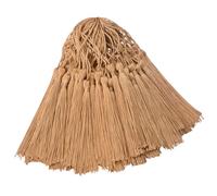 100 Pcs Silky Handmade Craft Tassels Trim Mini Pendant for DIY Cute Resin Bookmark, Jewellery Making, Key, Girl Earring, Keyring, Graduation Hat, Ribbon Sewing, Curtain, Home Decor (Champagne)