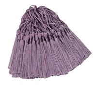 100 Pcs Silky Handmade Craft Tassels Trim Mini Pendant for DIY Cute Resin Bookmark, Jewellery Making, Key, Girl Earring, Keyring, Graduation Hat, Ribbon Sewing, Curtain, Home Decor (Dark Taro)