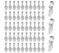 100 Pcs Silver Plated Small Pendant Bails, Spoon Glue On Bails Pendants Flat Pendant Bails Jewelry Bails Necklace Bails Oval Glue On Earring Bails for DIY Crafts and Jewelry Making Supplies